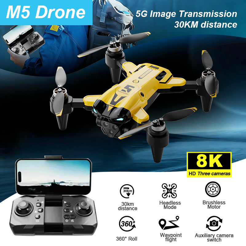 Drone Smart Rc Foldable - Inteligentny dron M5 z kamerą, silnikiem