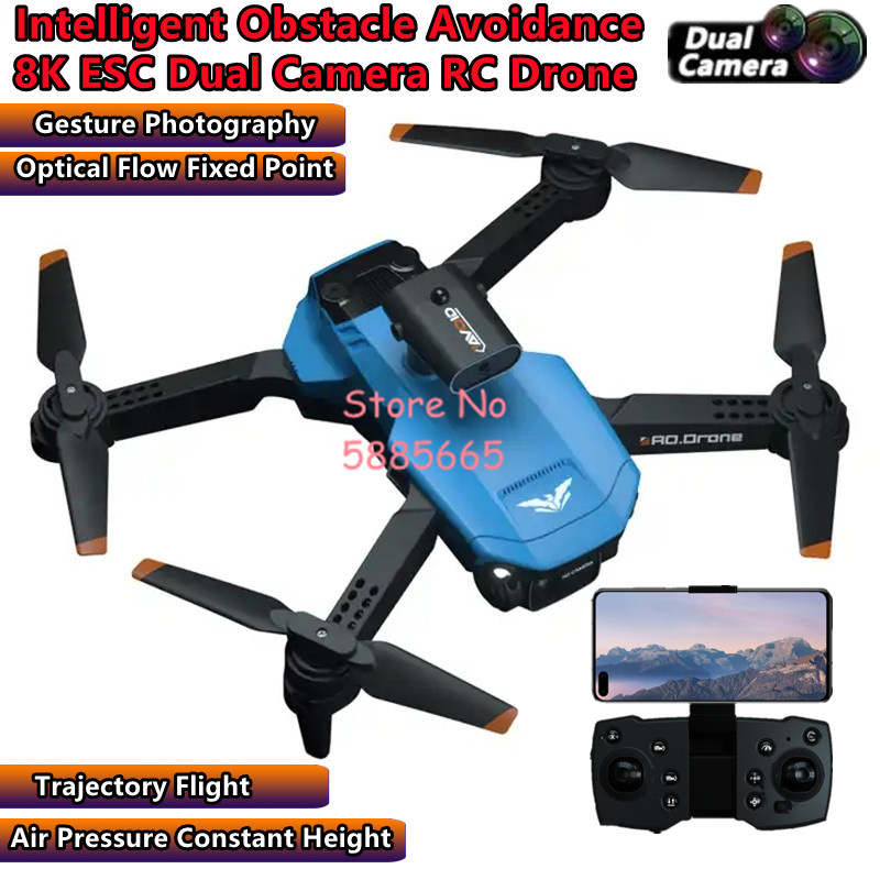 Drone Smart Rc Foldable - WIFI FPV Inteligentne unikanie przeszkód 8K