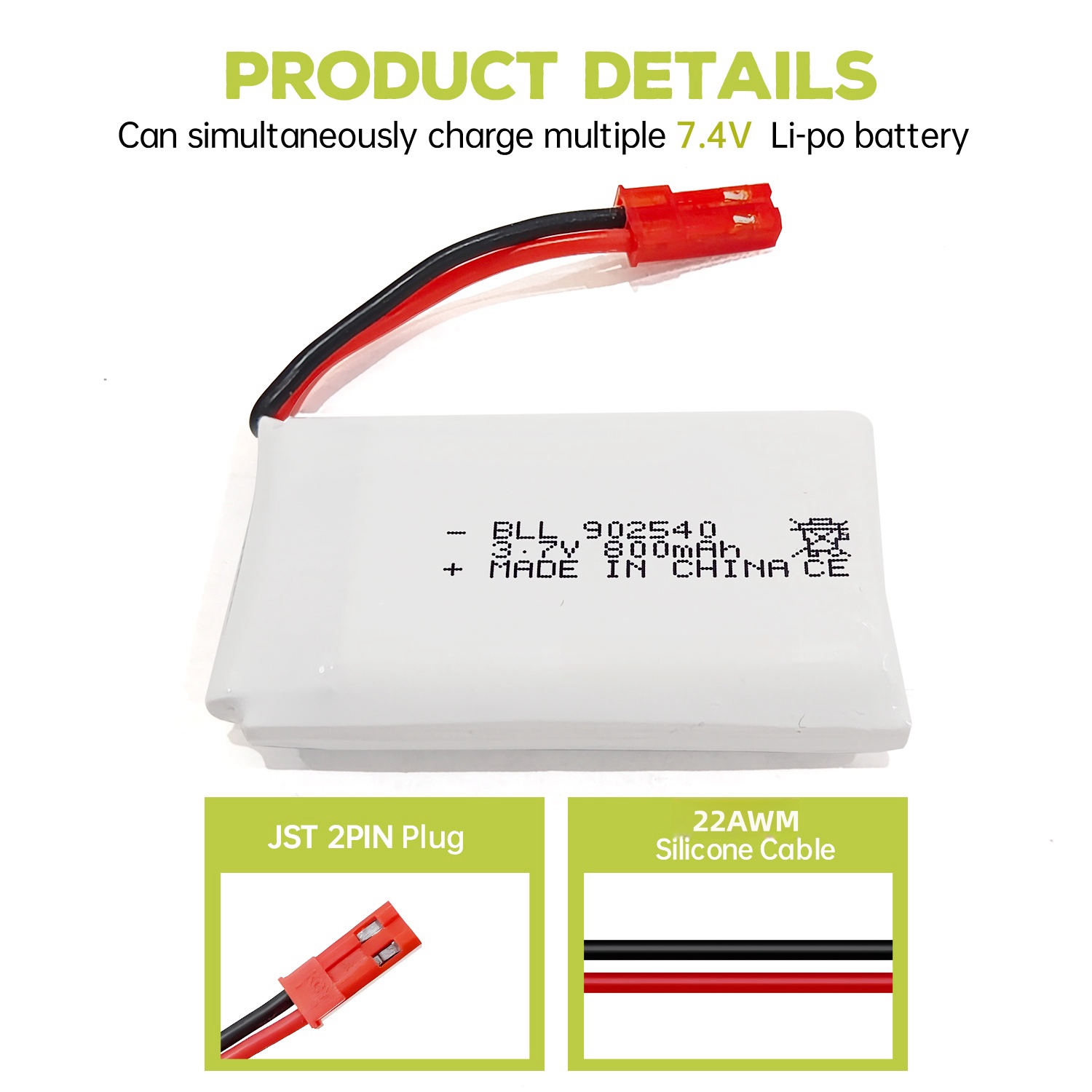 5 SZTUK 3.7V 800mAh 30C Akumul – Drone Mjx Rc recenzja i cena